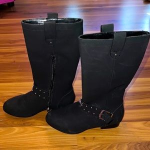 Black DKNY Girl Tall Zip-Up Boots